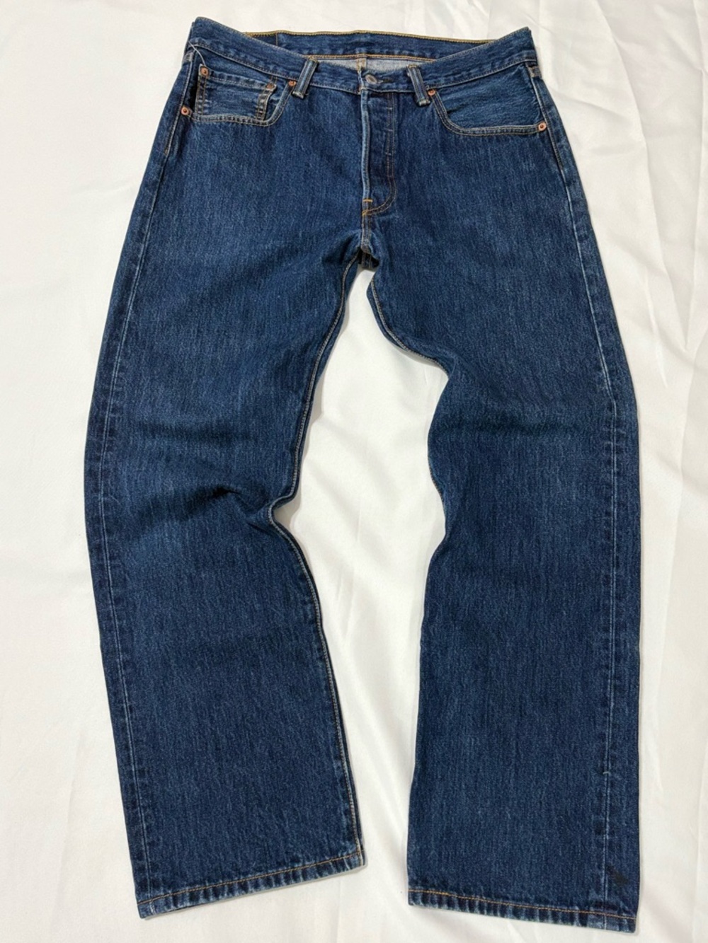 Levi's 501 Men's Relaxed Fit Dark Blue Denim Jeans size 33x30